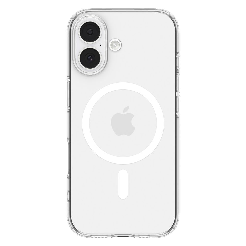 Spigen MagSafe-etui med flydende krystal til iPhone 17 - klar og hvid