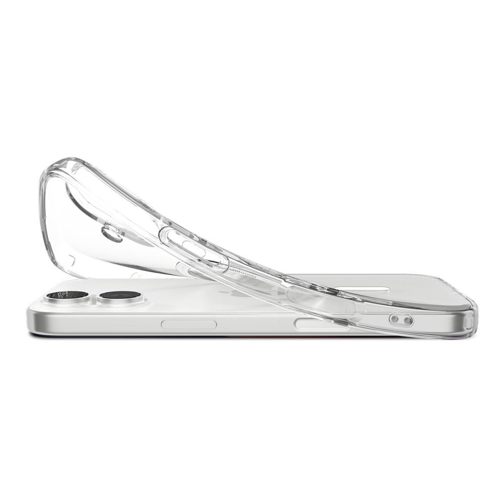 Spigen MagSafe-etui med flydende krystal til iPhone 17 - klar og hvid