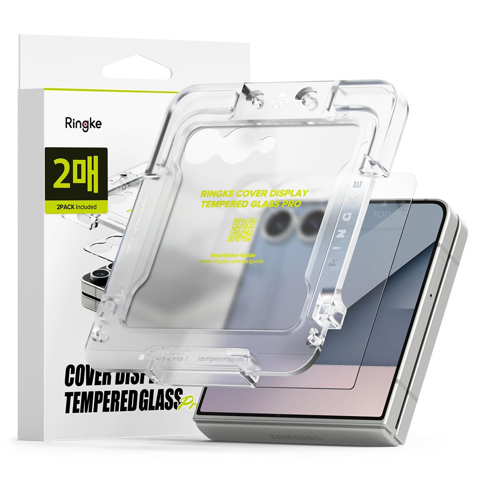 Ringke Cover Display Easy Slide Härdat glas 2-pack för Samsung Galaxy Z Flip 7 - Transparent