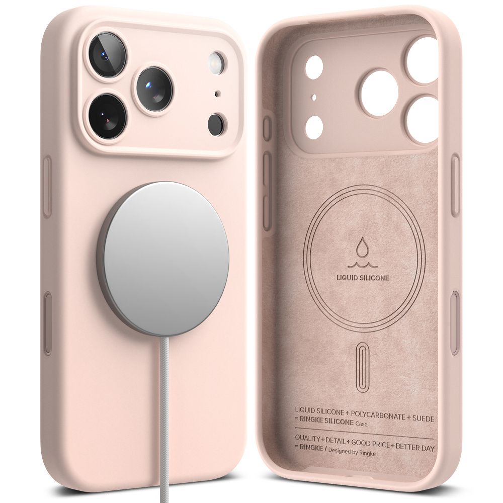 Ringke magnetisk MagSafe-etui i silikone til iPhone 17 Pro Max - Pink