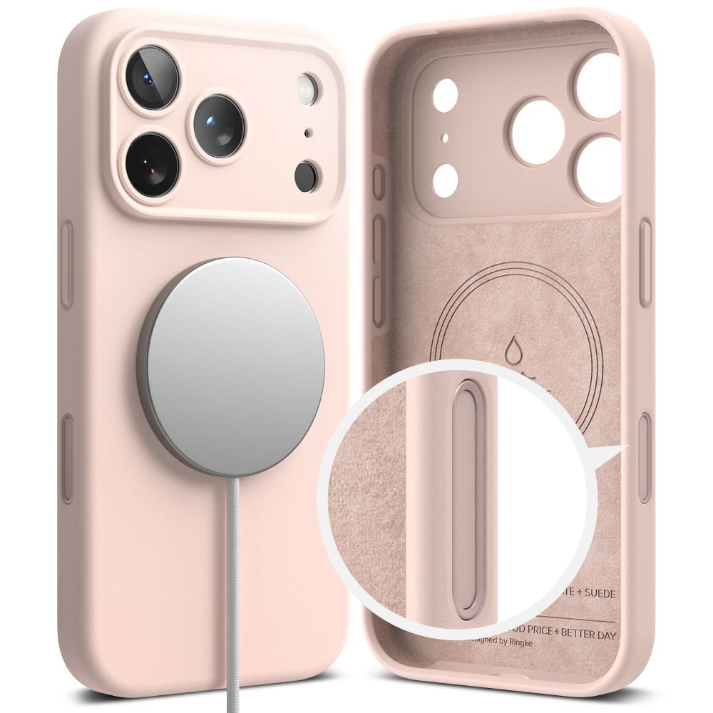 Ringke magnetisk MagSafe-etui i silikone til iPhone 17 Pro Max - Pink