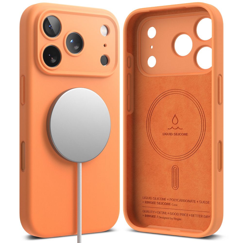 Ringke magnetisk MagSafe-etui i silikone til iPhone 17 Pro Max - Orange