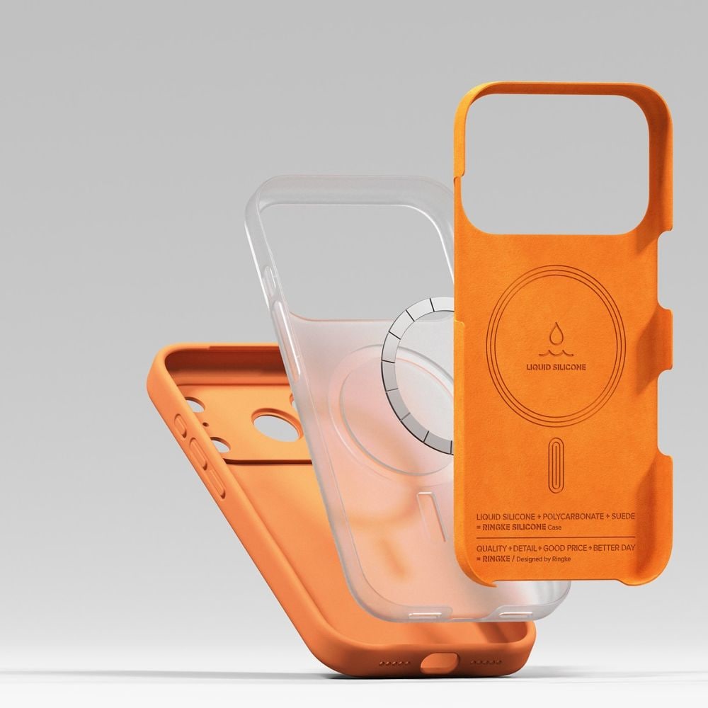 Ringke magnetisk MagSafe-etui i silikone til iPhone 17 Pro Max - Orange