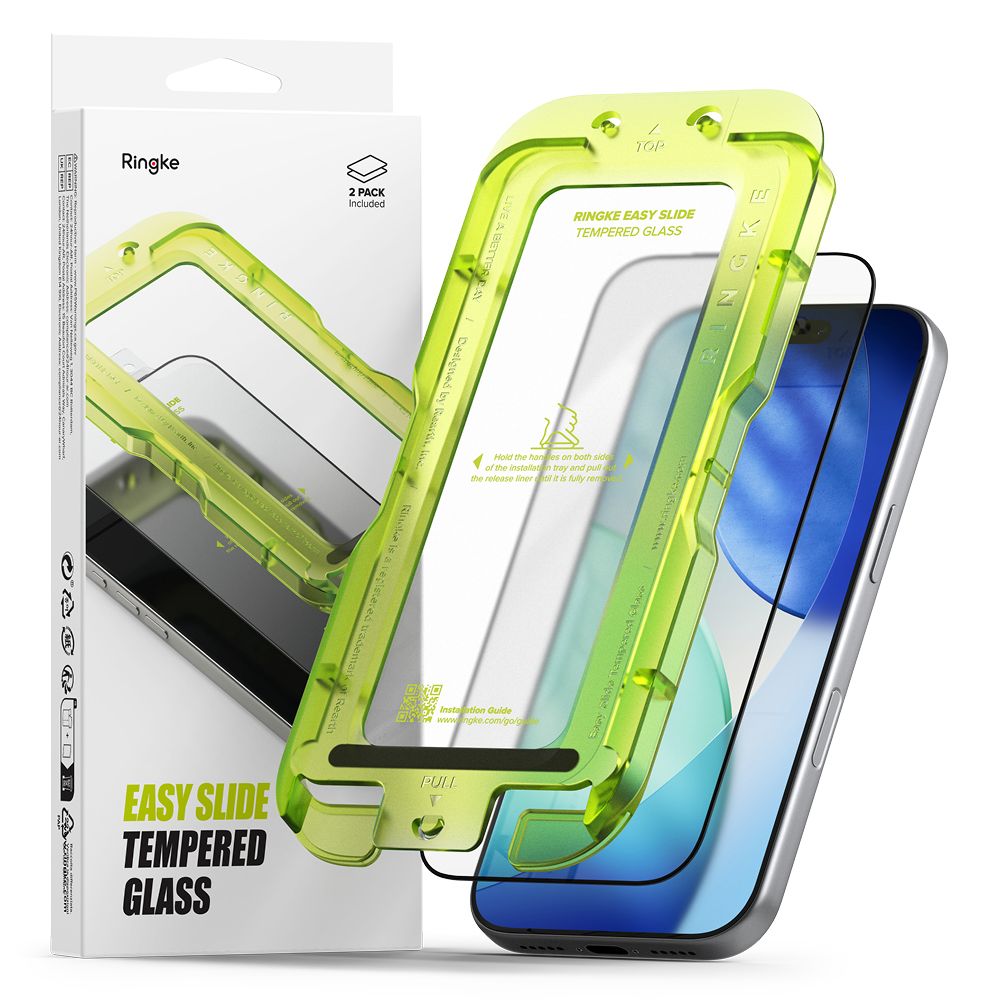 Ringke Easy Slide 2-pack härdat glas till iPhone 17 Pro Max - svart
