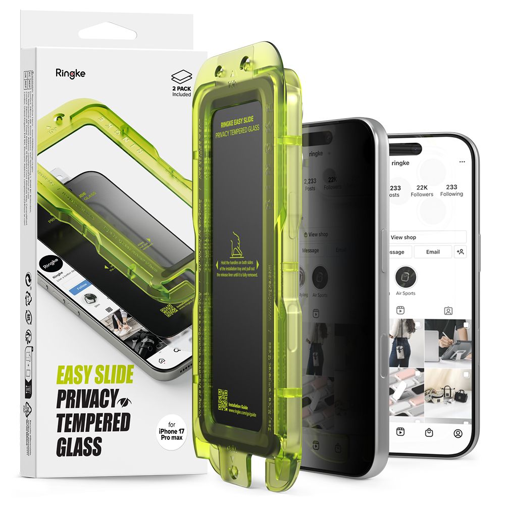 Ringke Easy Slide 2-pack Skyddsglas för iPhone 17 Pro Max