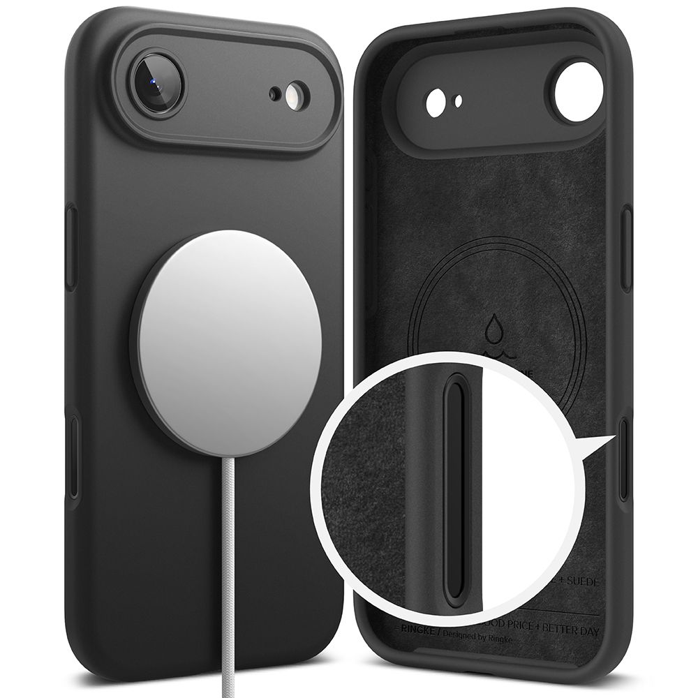 Ringke magnetisk MagSafe-etui i silikone til iPhone 17 Air - sort