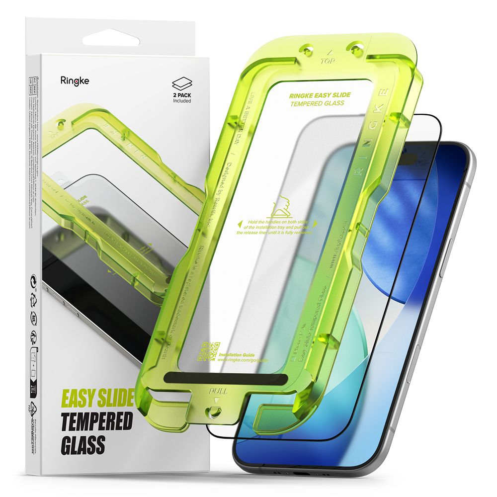 Ringke Easy Slide 2-pack härdat glas för iPhone 17 Air - svart
