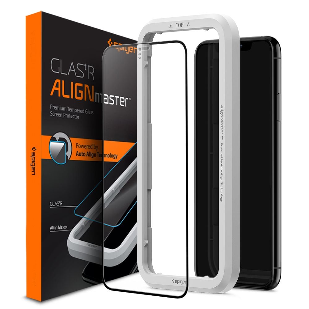 Spigen ALM Glass FC härdat glas för iPhone 11 / XR - Svart