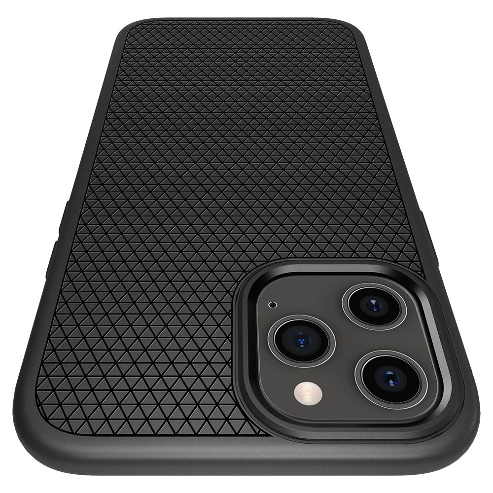Spigen Liquid Air-etui til iPhone 12 / iPhone 12 Pro - mat sort