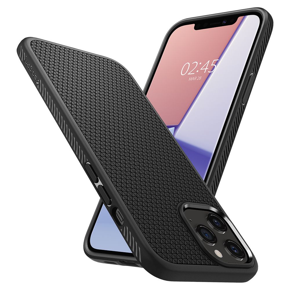 Spigen Liquid Air-etui til iPhone 12 / iPhone 12 Pro - mat sort