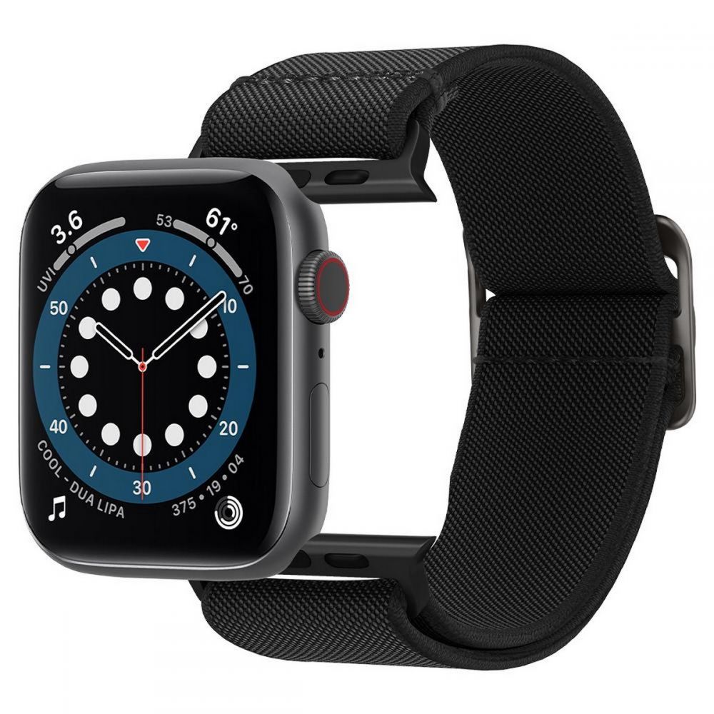 Spigen Fit Lite-rem til Apple Watch 4/5/6/7/8/9/SE/Ultra (42/44/45/49 mm) - Sort