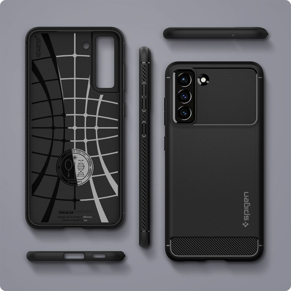 Spigen Robust panseretui til Samsung Galaxy S21 FE - mat sort