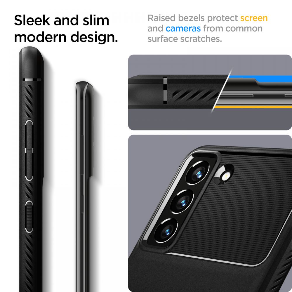 Spigen Robust panseretui til Samsung Galaxy S21 FE - mat sort