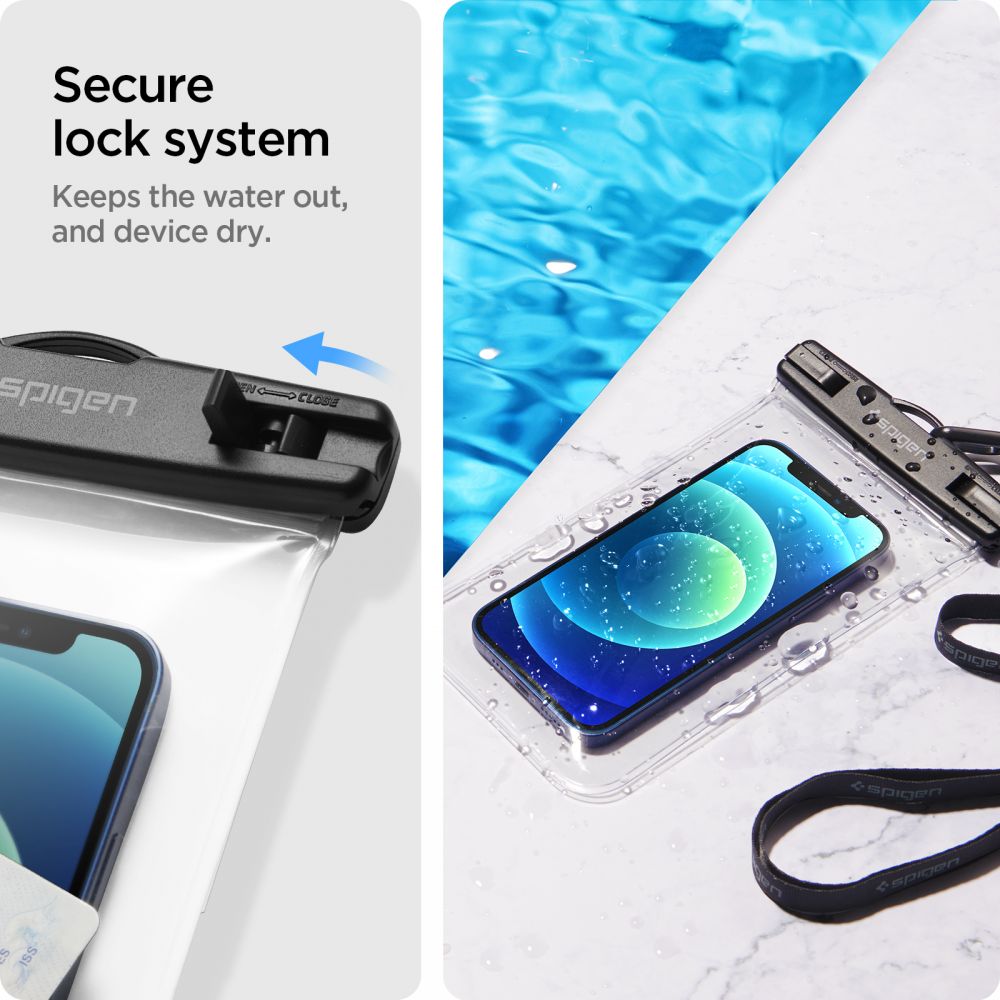 Spigen Spigen Aqua Shield A601 etui vandtæt IPX8 - gennemsigtig 2 stk.