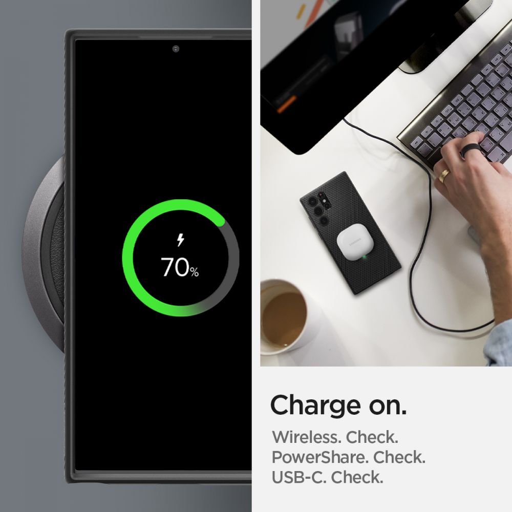Spigen Liquid Air-etui til Samsung Galaxy S22 Ultra - mat sort