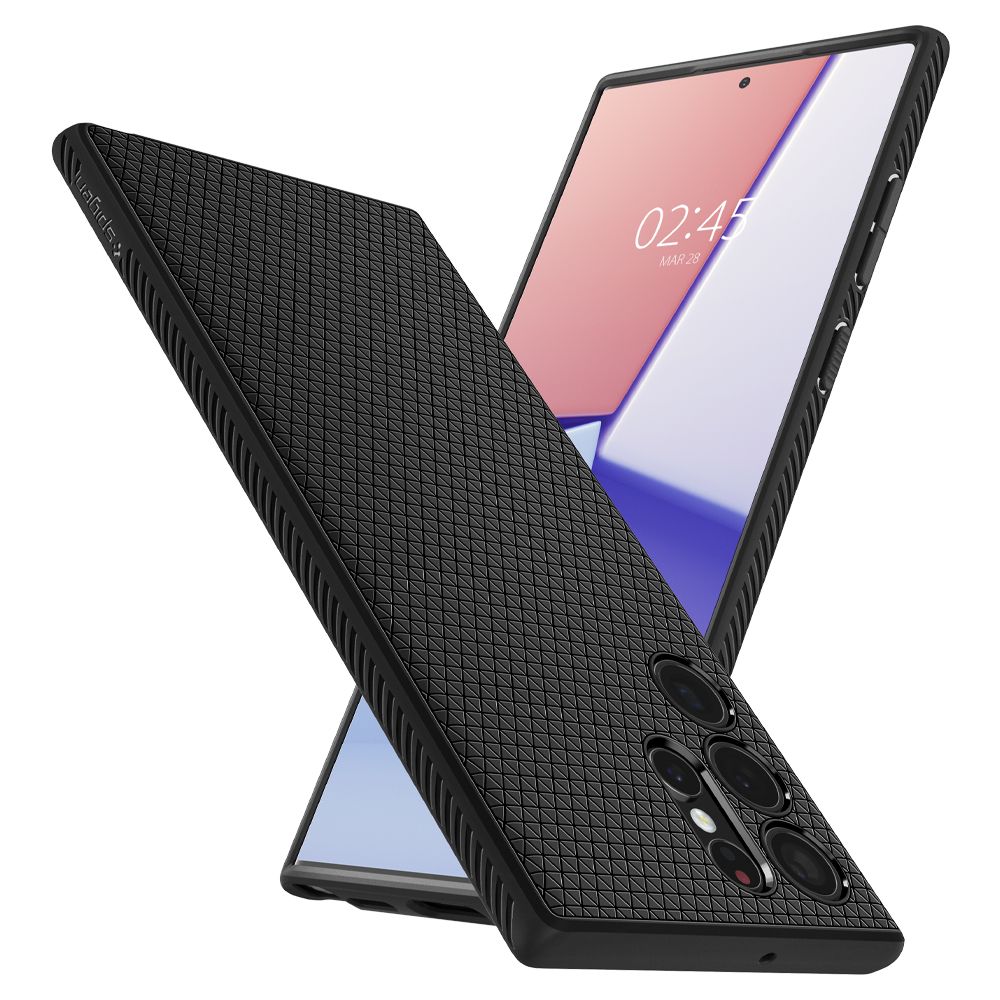 Spigen Liquid Air-etui til Samsung Galaxy S22 Ultra - mat sort
