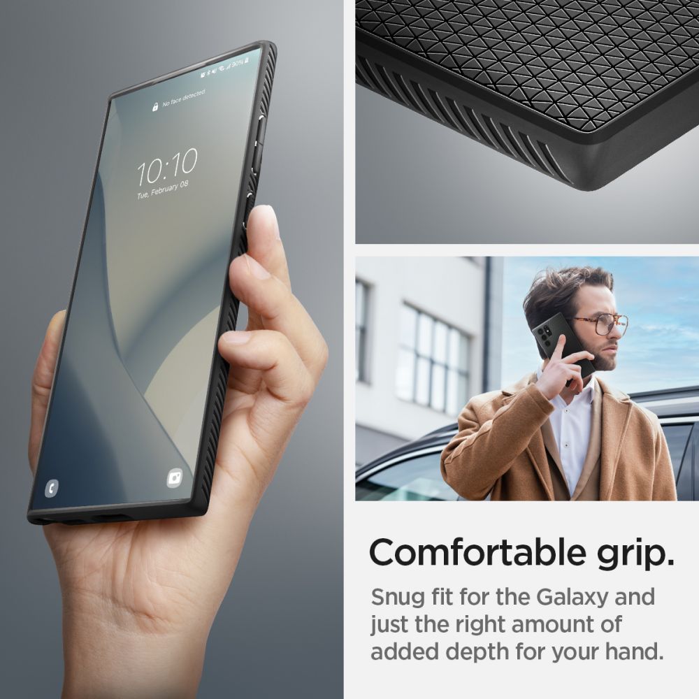 Spigen Liquid Air-etui til Samsung Galaxy S22 Ultra - mat sort