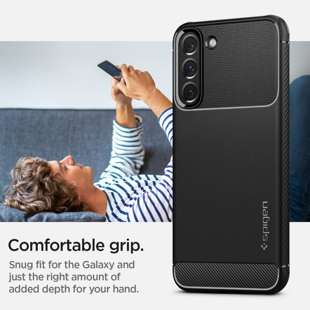 Spigen Robust panseretui til Samsung Galaxy S22 - mat sort