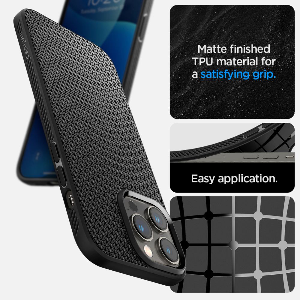 Spigen Liquid Air iPhone 14 Pro-etui - mat sort
