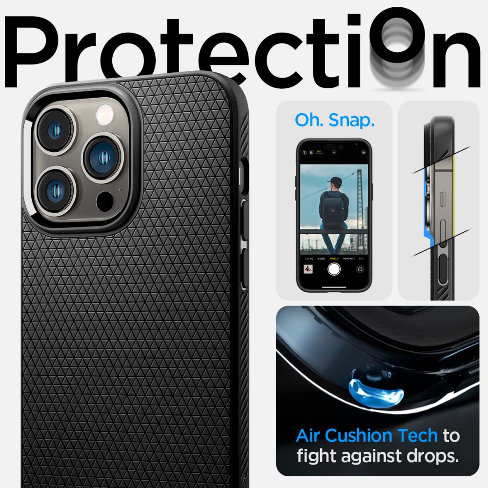 Spigen Liquid Air iPhone 14 Pro-etui - mat sort