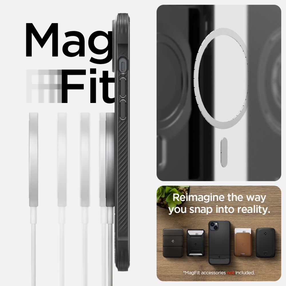Spigen Rugged Armor Mag Case med MagSafe til iPhone 14 - mat sort
