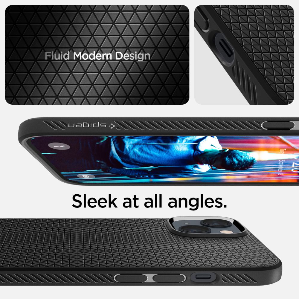 Spigen Liquid Air iPhone 14-kuffert - mat sort