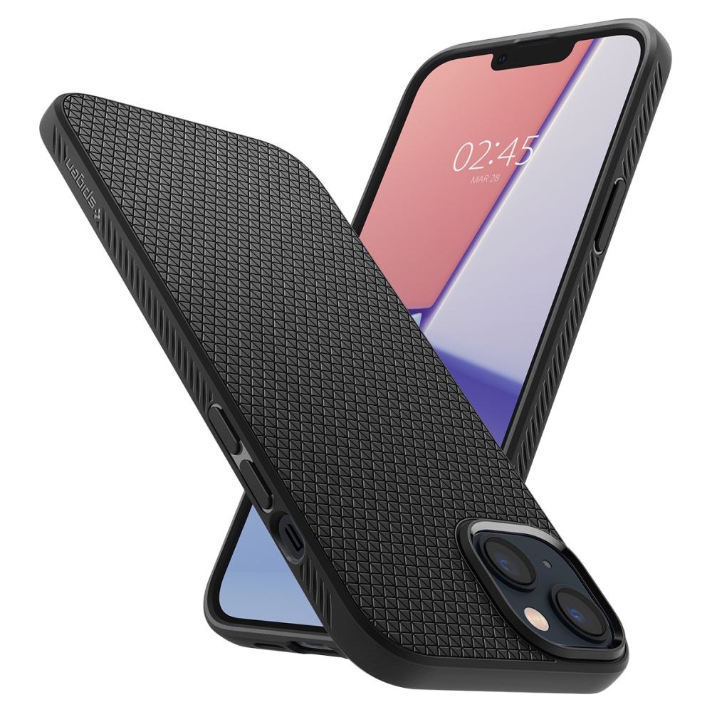 Spigen Liquid Air iPhone 14-kuffert - mat sort