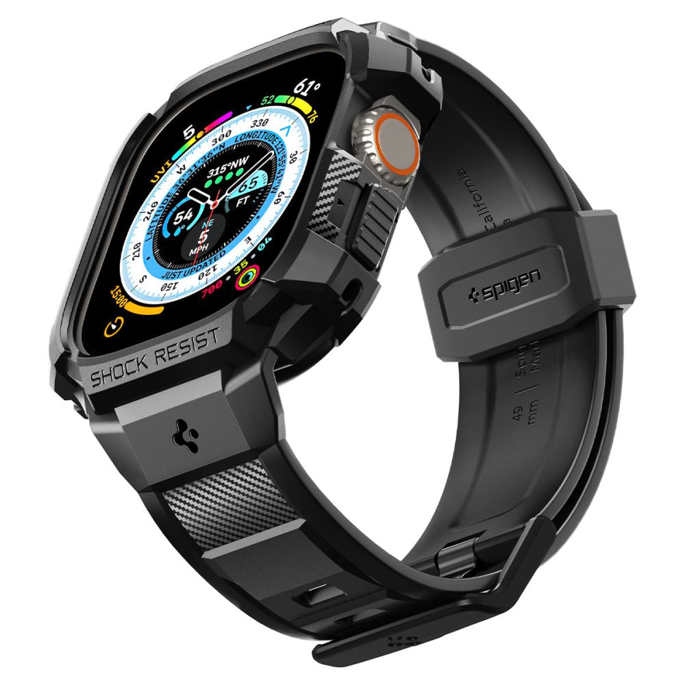 Spigen Rugged Armor Pro Apple Watch Ultra (49mm) Rem-etui - Sort