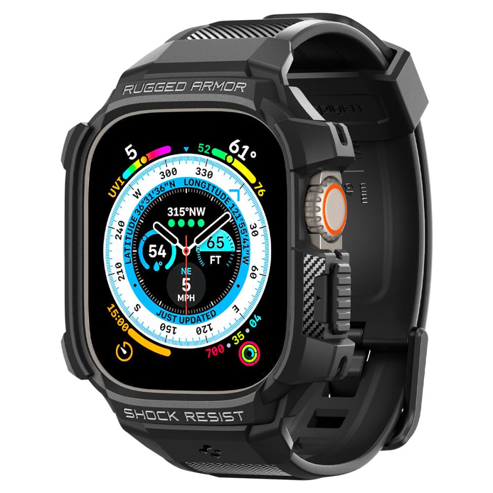 Spigen Rugged Armor Pro Apple Watch Ultra (49mm) Rem-etui - Sort