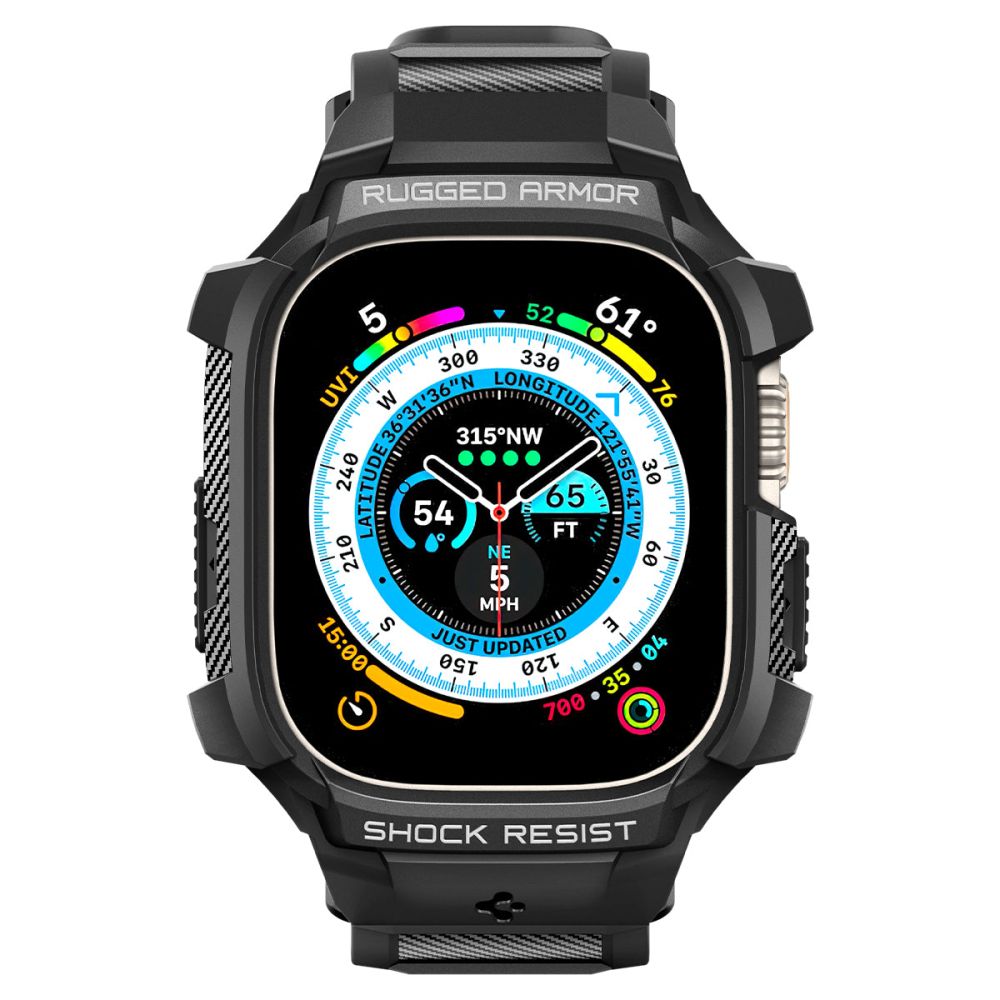 Spigen Rugged Armor Pro Apple Watch Ultra (49mm) Rem-etui - Sort