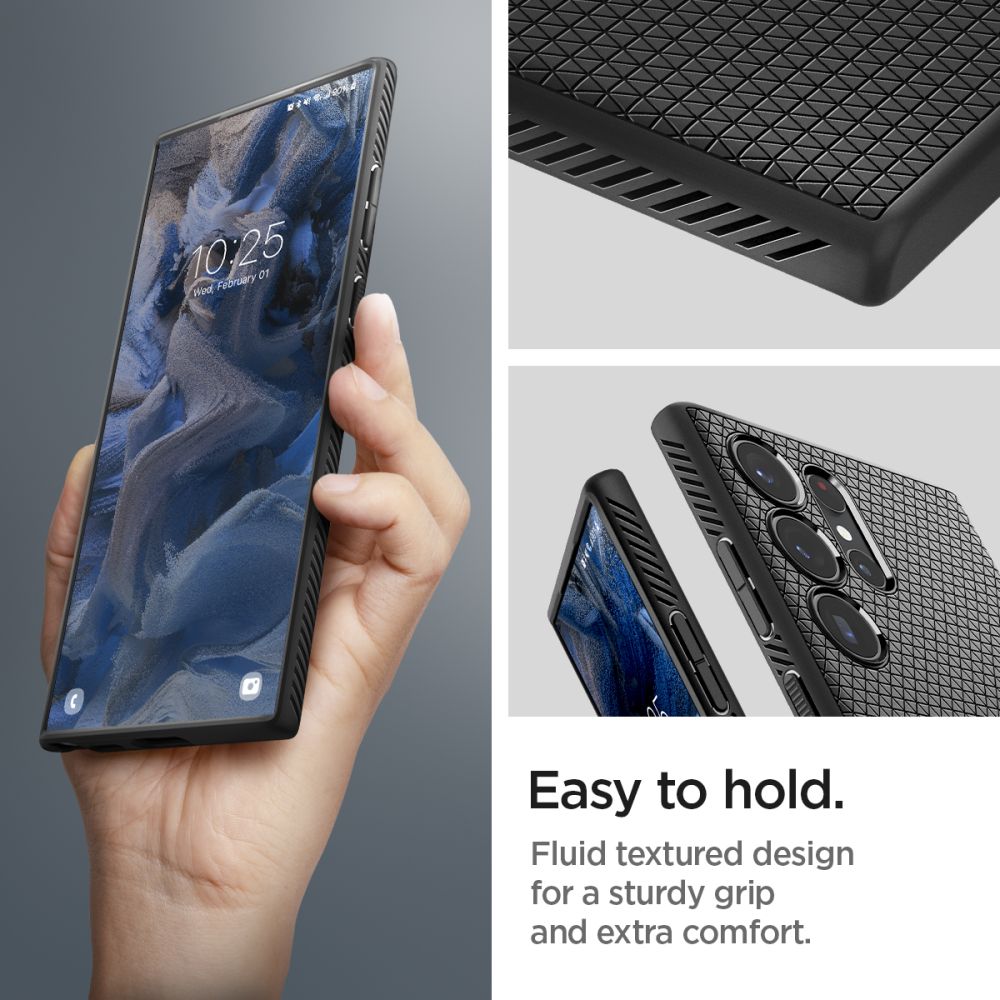 Spigen Liquid Air-etui til Samsung Galaxy S23 Ultra - mat sort