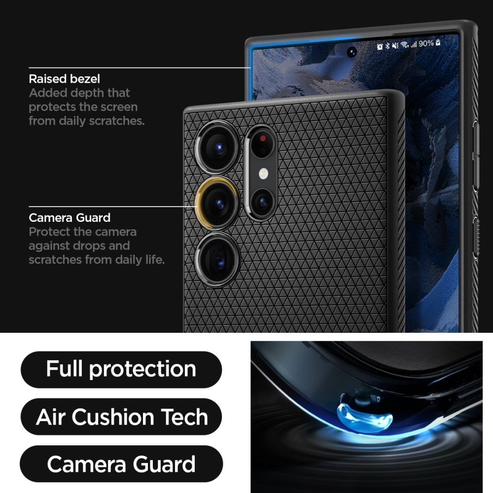 Spigen Liquid Air-etui til Samsung Galaxy S23 Ultra - mat sort