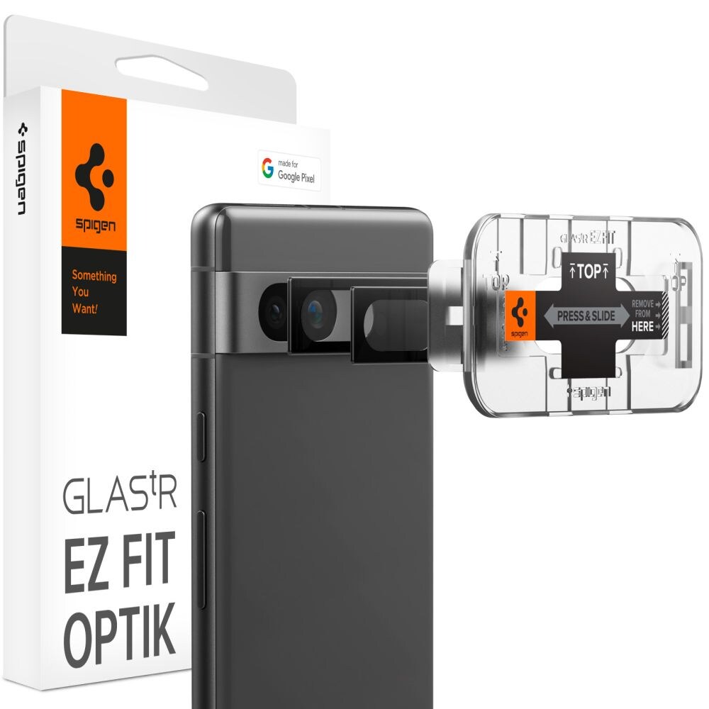 Spigen Glas.tR EZ Fit Optik Kameraskydd för Google Pixel 7A - Svart 2 st.