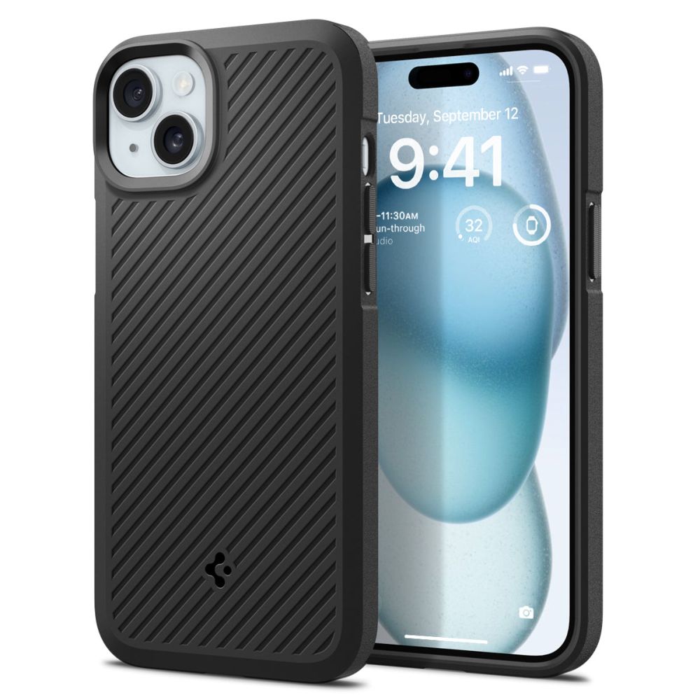 Spigen Core Armor iPhone 15 Plus-fodral - matt svart