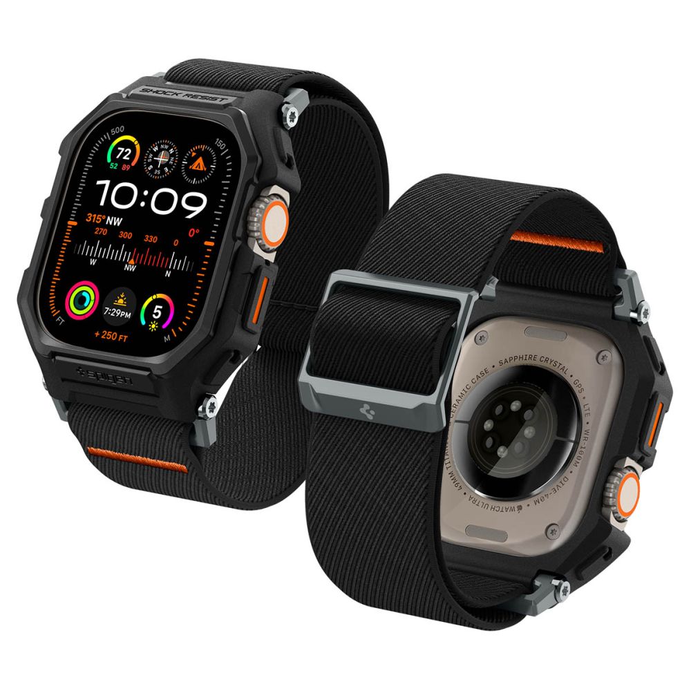 Spigen Lite Fit Pro-fodral med rem för Apple Watch Ultra 1 / 2 (49mm) - Matt svart