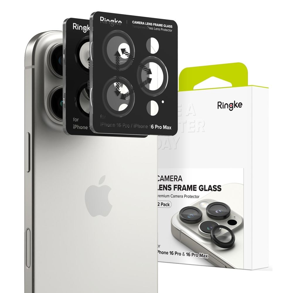 Ringke Kameraramsskydd 2-pack för iPhone 16 Pro / 16 Pro Max - Svart