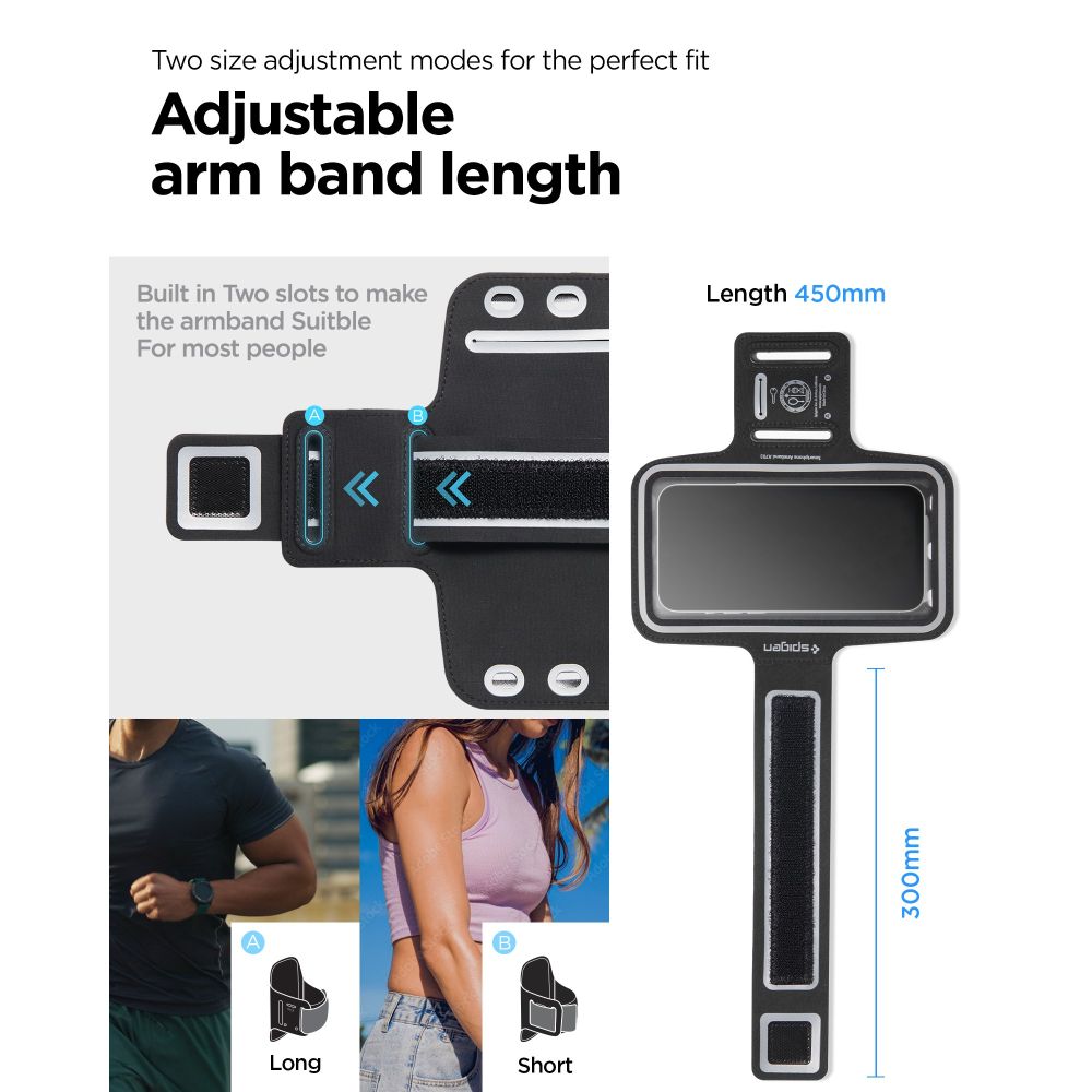 Spigen A703 sportarmband 6,9'' - svart