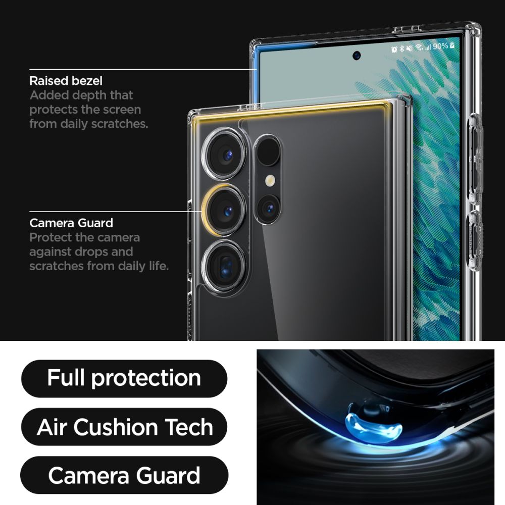 Spigen Ultra Hybrid-etui til Samsung Galaxy S24 Ultra - Transparent