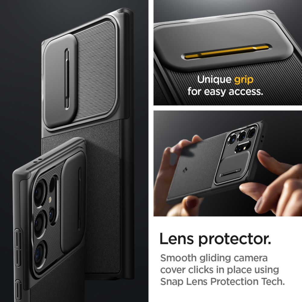 Spigen Optik Armor-etui til Samsung Galaxy S24 Ultra - Sort