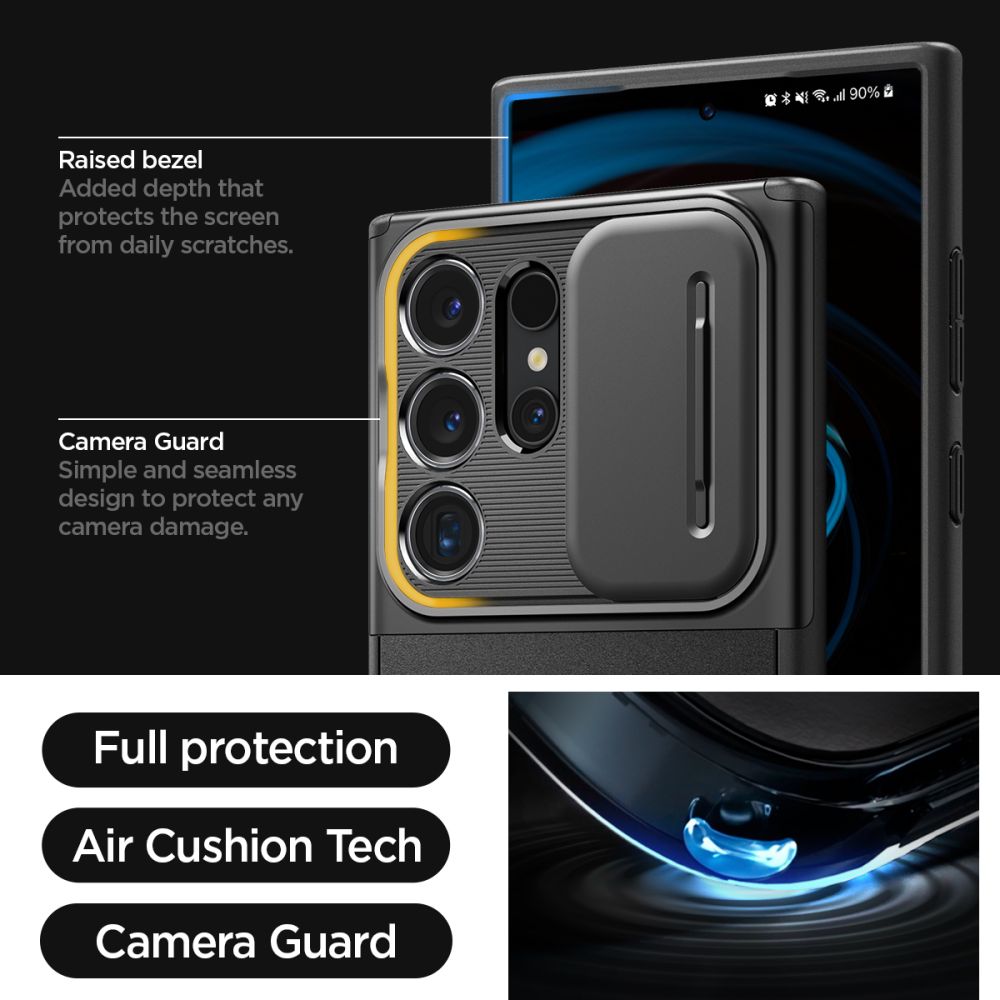 Spigen Optik Armor-etui til Samsung Galaxy S24 Ultra - Sort
