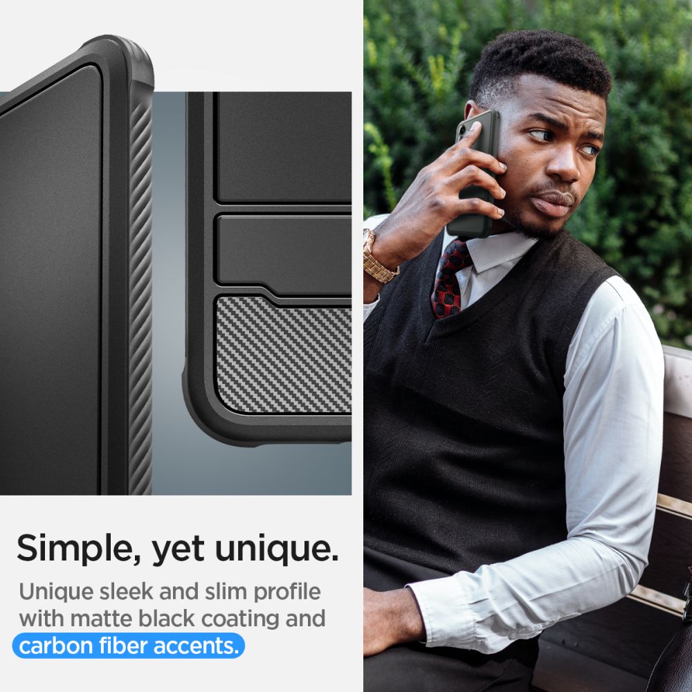 Spigen Robust panseretui til Samsung Galaxy S24 - mat sort
