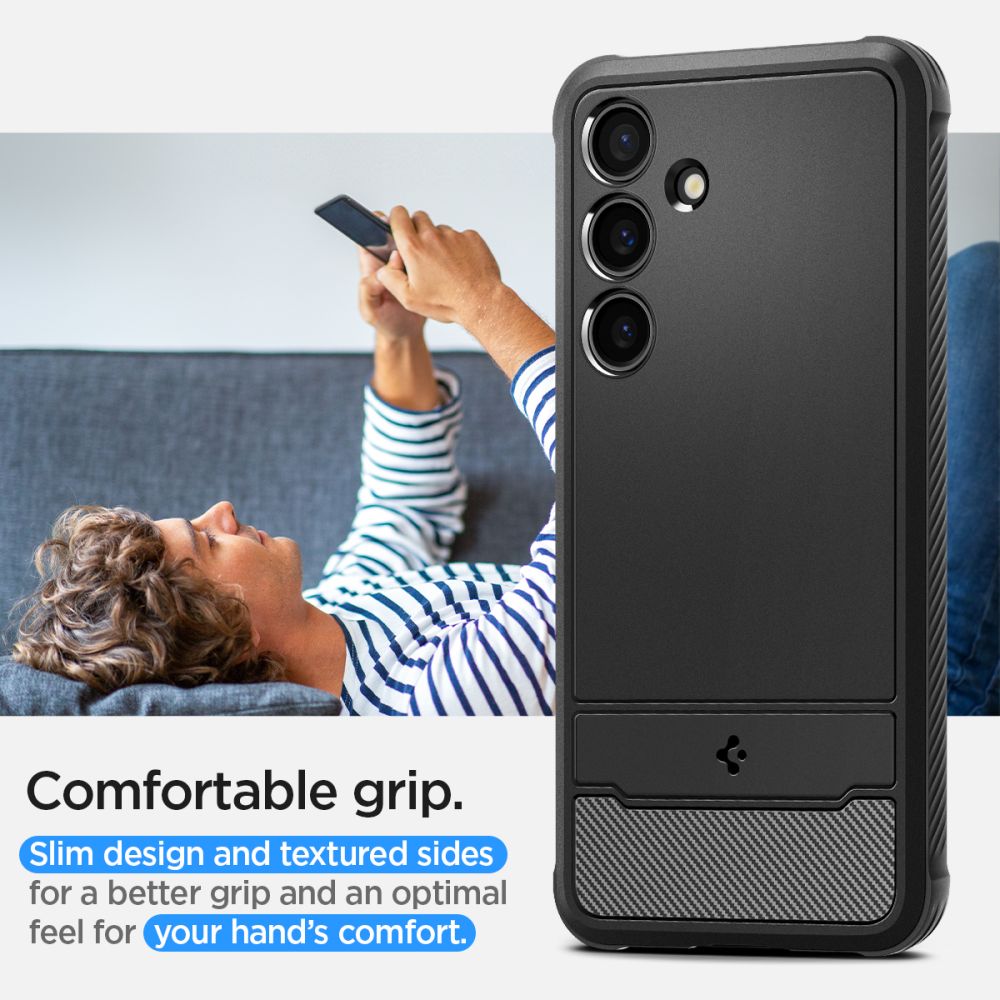 Spigen Robust panseretui til Samsung Galaxy S24 - mat sort