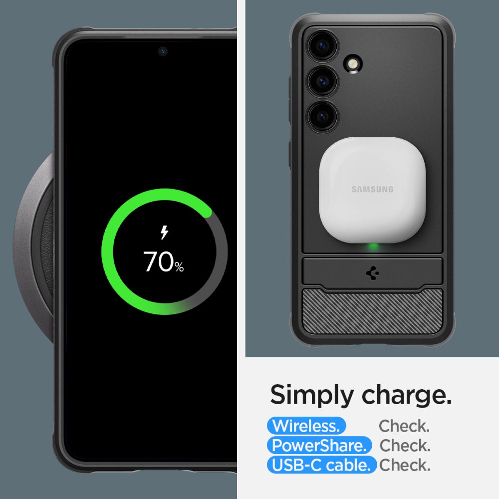 Spigen Robust panseretui til Samsung Galaxy S24 - mat sort