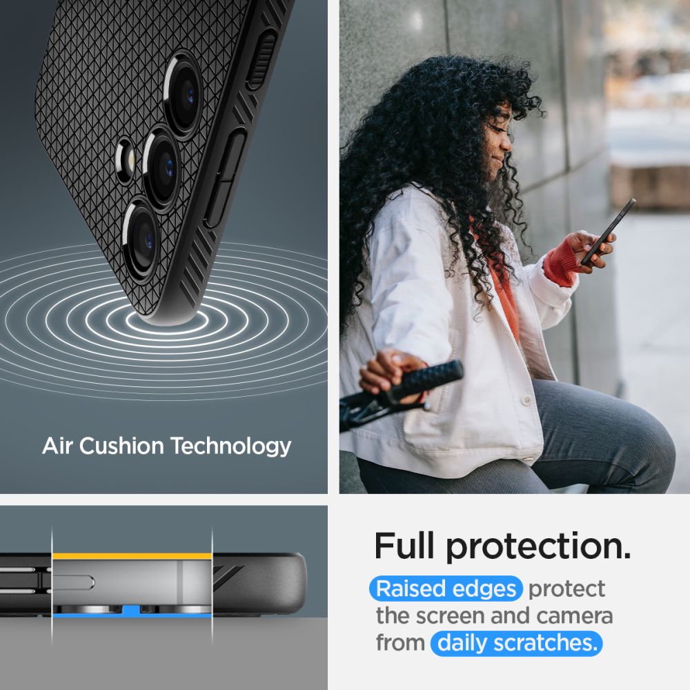 Spigen Liquid Air-etui til Samsung Galaxy S24 - mat sort