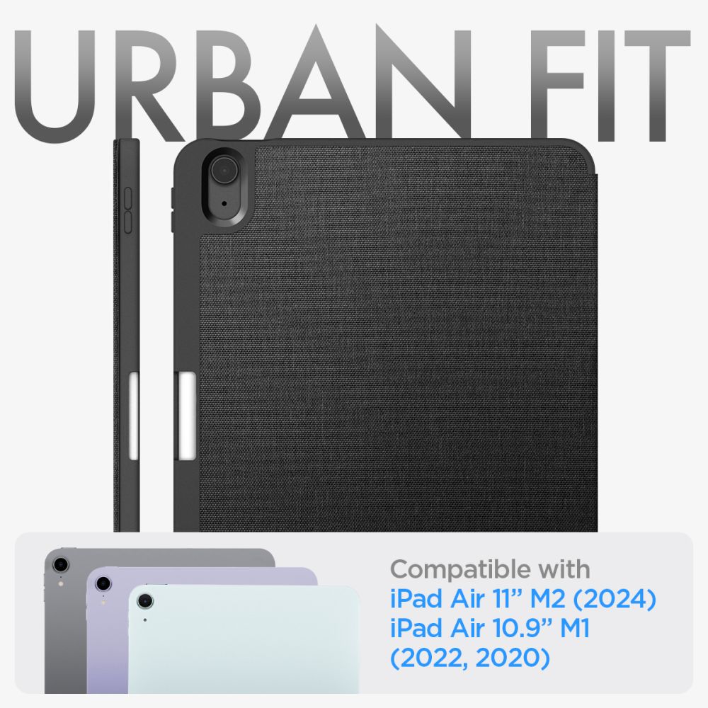Spigen Urban Fit-etui til iPad Air 10,9'' 4/5 2020-2022 / 11,6'' 2024 - Sort