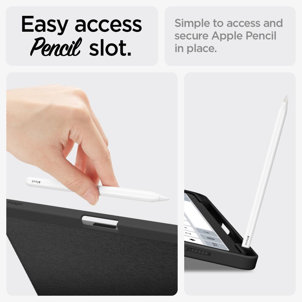 Spigen Urban Fit-etui til iPad Air 10,9'' 4/5 2020-2022 / 11,6'' 2024 - Sort