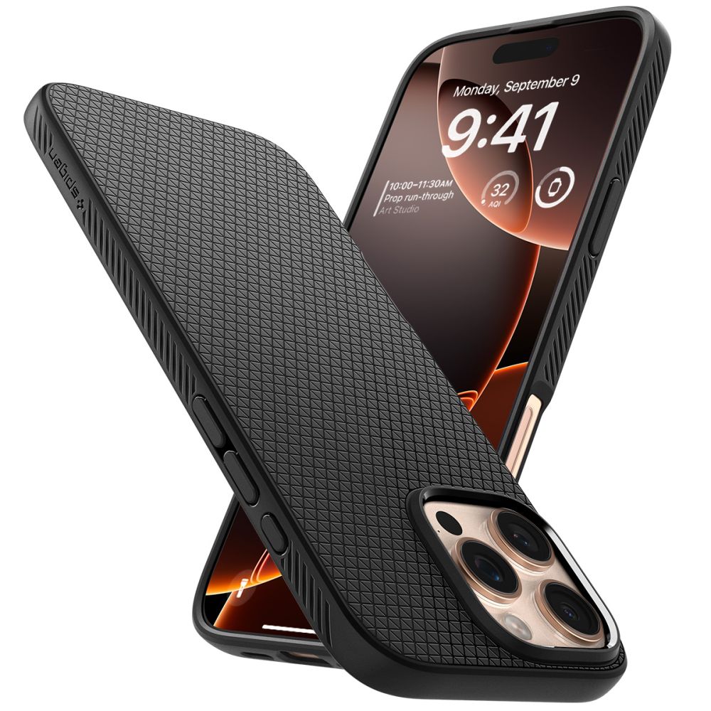 Spigen Liquid Air iPhone 16 Pro-kuffert - sort
