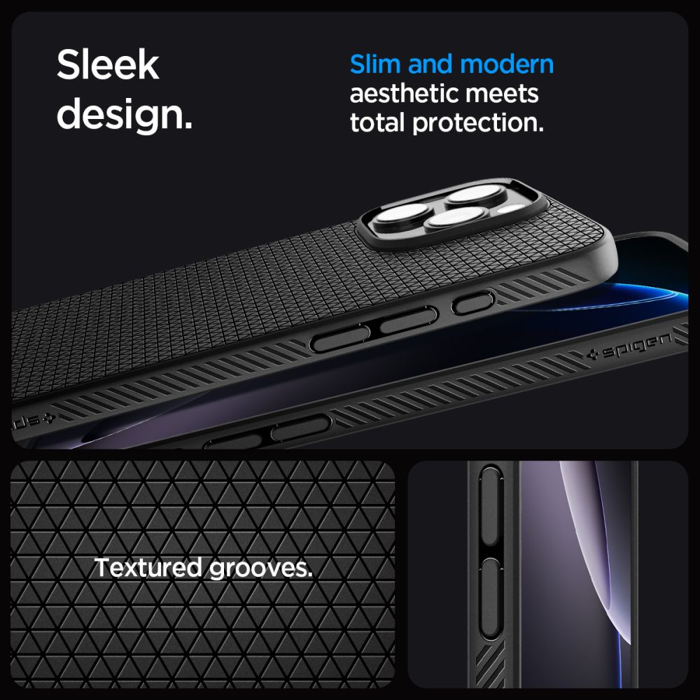 Spigen Liquid Air iPhone 16 Pro-kuffert - sort
