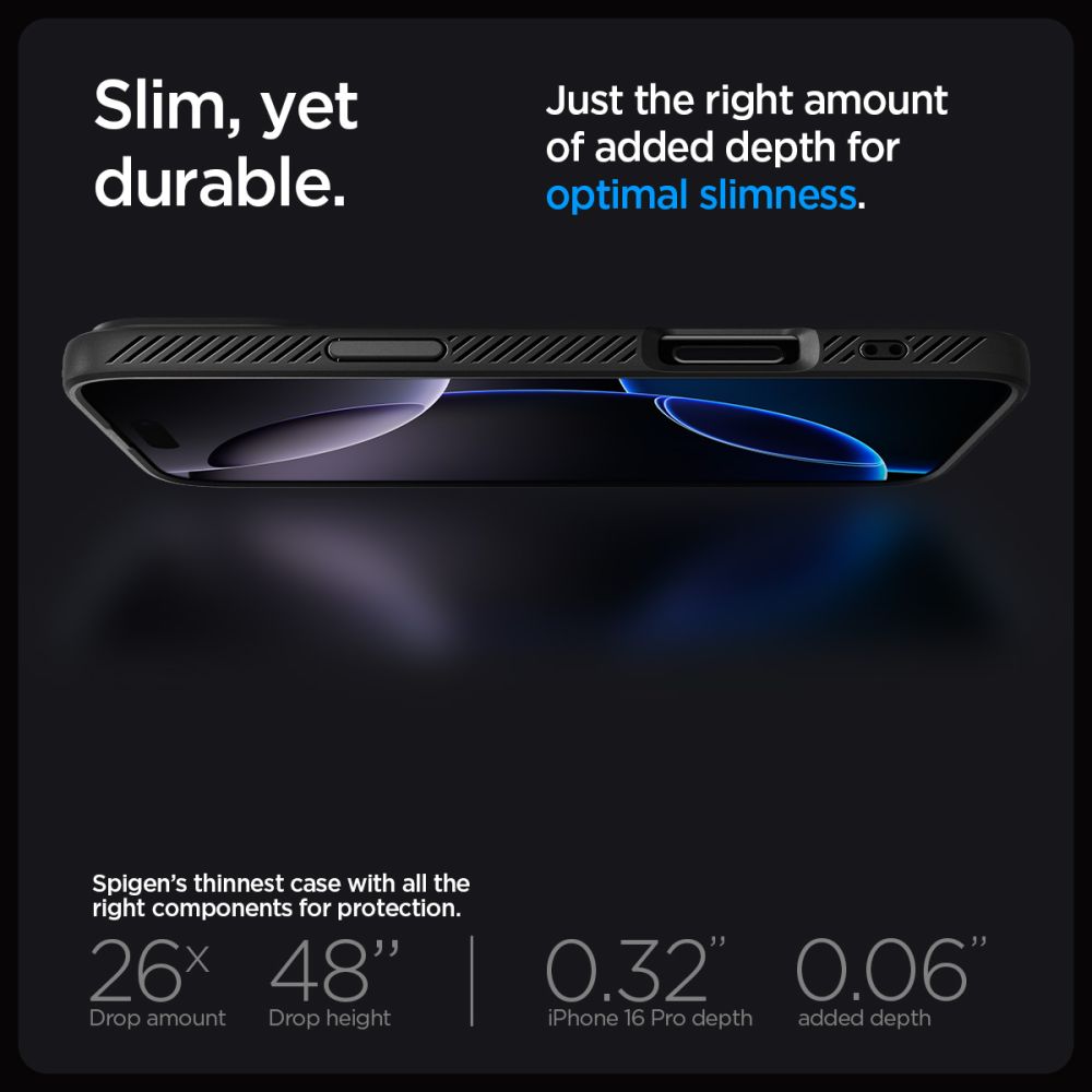 Spigen Liquid Air iPhone 16 Pro-kuffert - sort