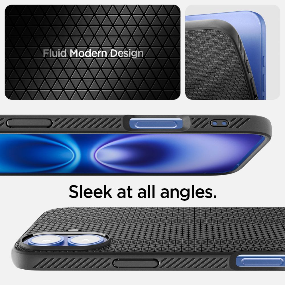 Spigen Liquid Air iPhone 16 Kuffert - Sort